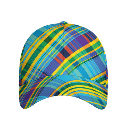 Colorful Tartan Pattern Print Baseball Cap