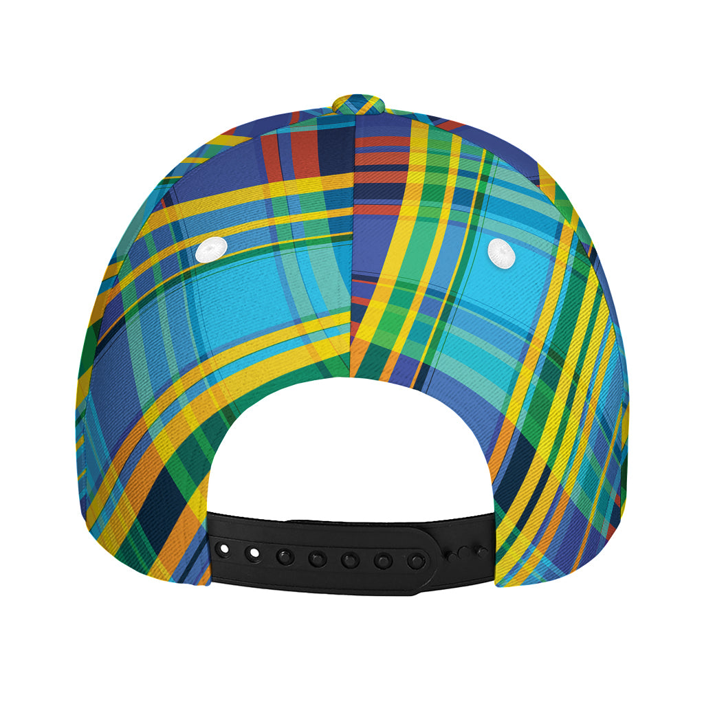 Colorful Tartan Pattern Print Baseball Cap