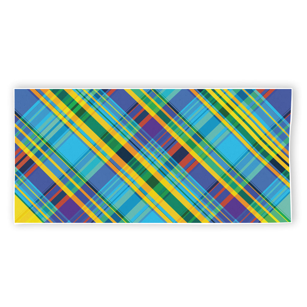 Colorful Tartan Pattern Print Beach Towel