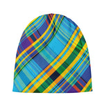 Colorful Tartan Pattern Print Beanie
