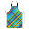 Colorful Tartan Pattern Print Bib Apron With Pocket