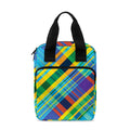 Colorful Tartan Pattern Print Bible Tote Bag