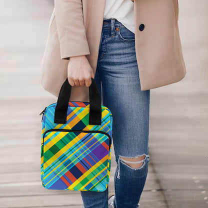 Colorful Tartan Pattern Print Bible Tote Bag