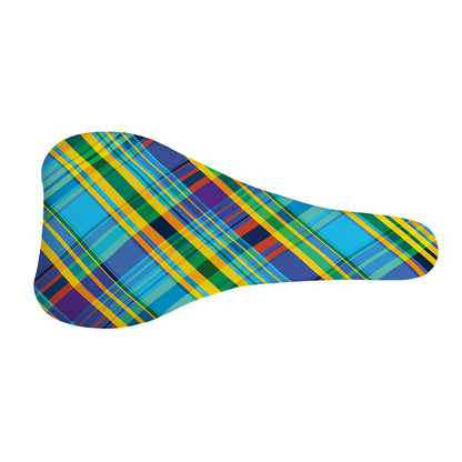 Colorful Tartan Pattern Print Bicycle Seat Cover