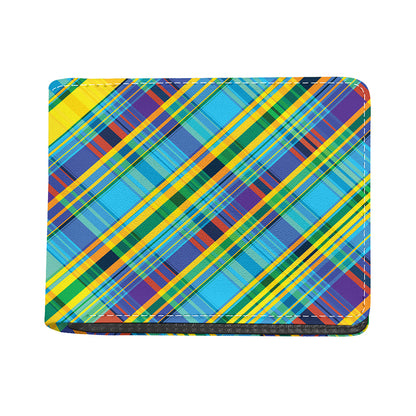 Colorful Tartan Pattern Print Bifold Wallet