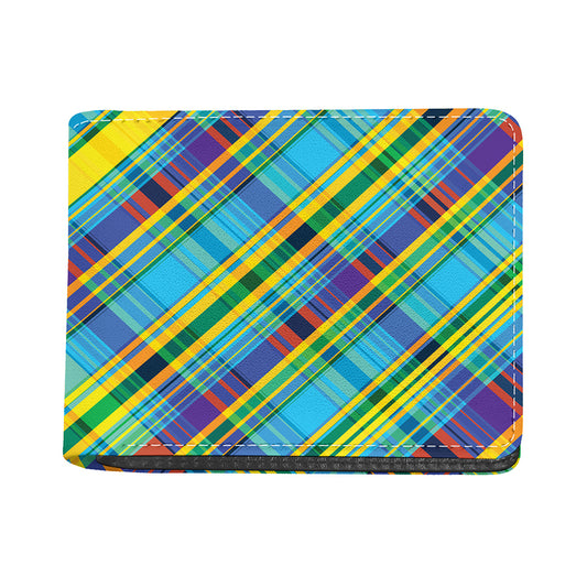 Colorful Tartan Pattern Print Bifold Wallet