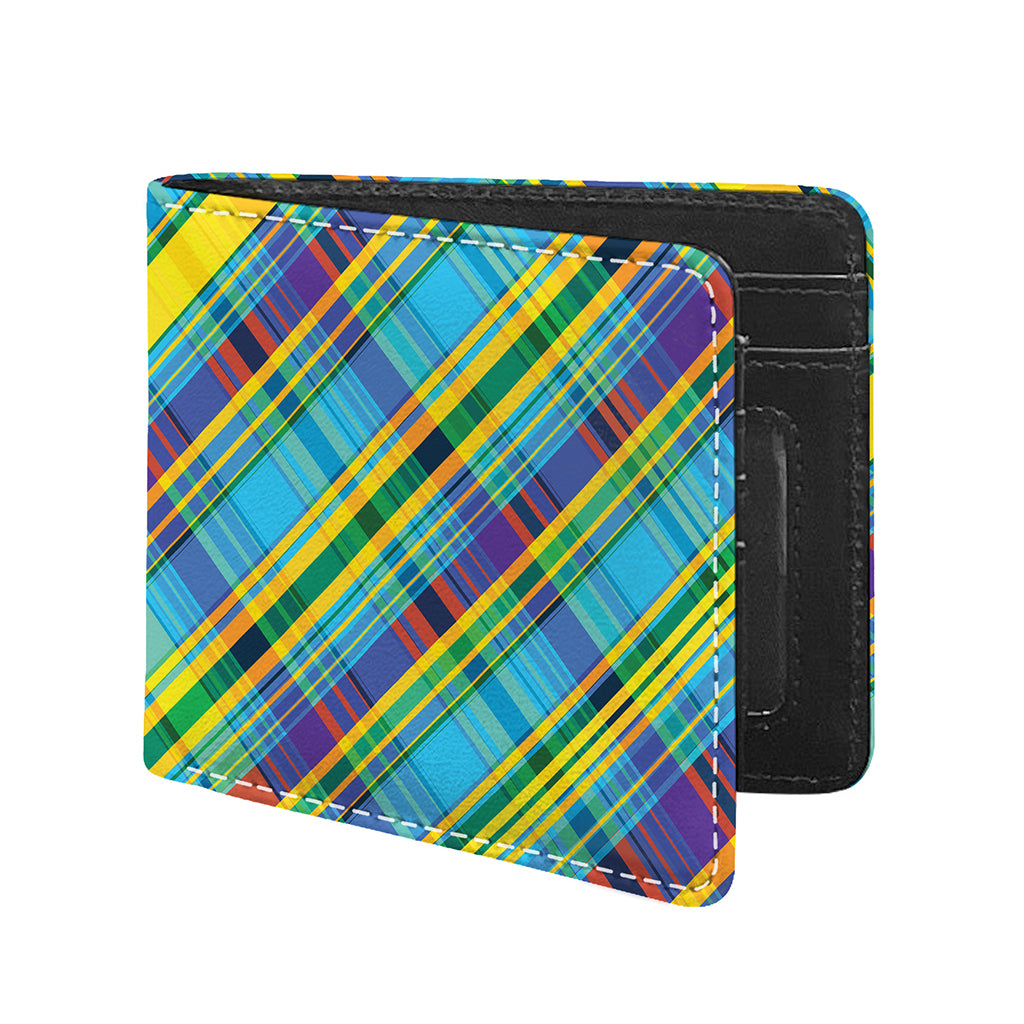 Colorful Tartan Pattern Print Bifold Wallet
