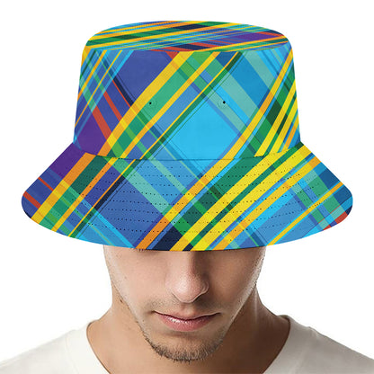 Colorful Tartan Pattern Print Bucket Hat