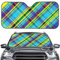 Colorful Tartan Pattern Print Car Windshield Sun Shade