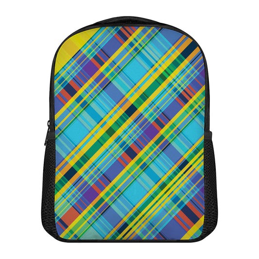 Colorful Tartan Pattern Print Casual Backpack