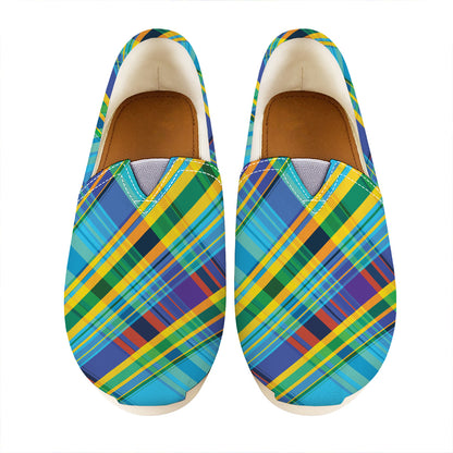 Colorful Tartan Pattern Print Casual Shoes