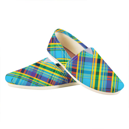 Colorful Tartan Pattern Print Casual Shoes