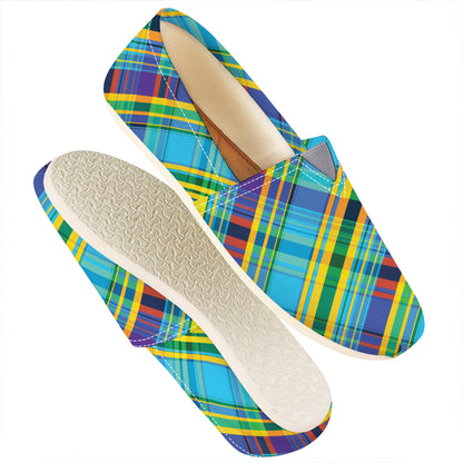 Colorful Tartan Pattern Print Casual Shoes