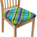 Colorful Tartan Pattern Print Chair Cushion Cover