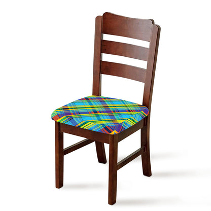 Colorful Tartan Pattern Print Chair Cushion Cover