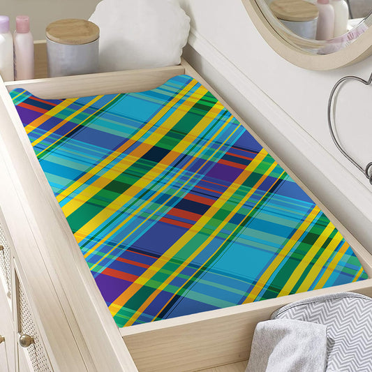 Colorful Tartan Pattern Print Changing Pad Cover