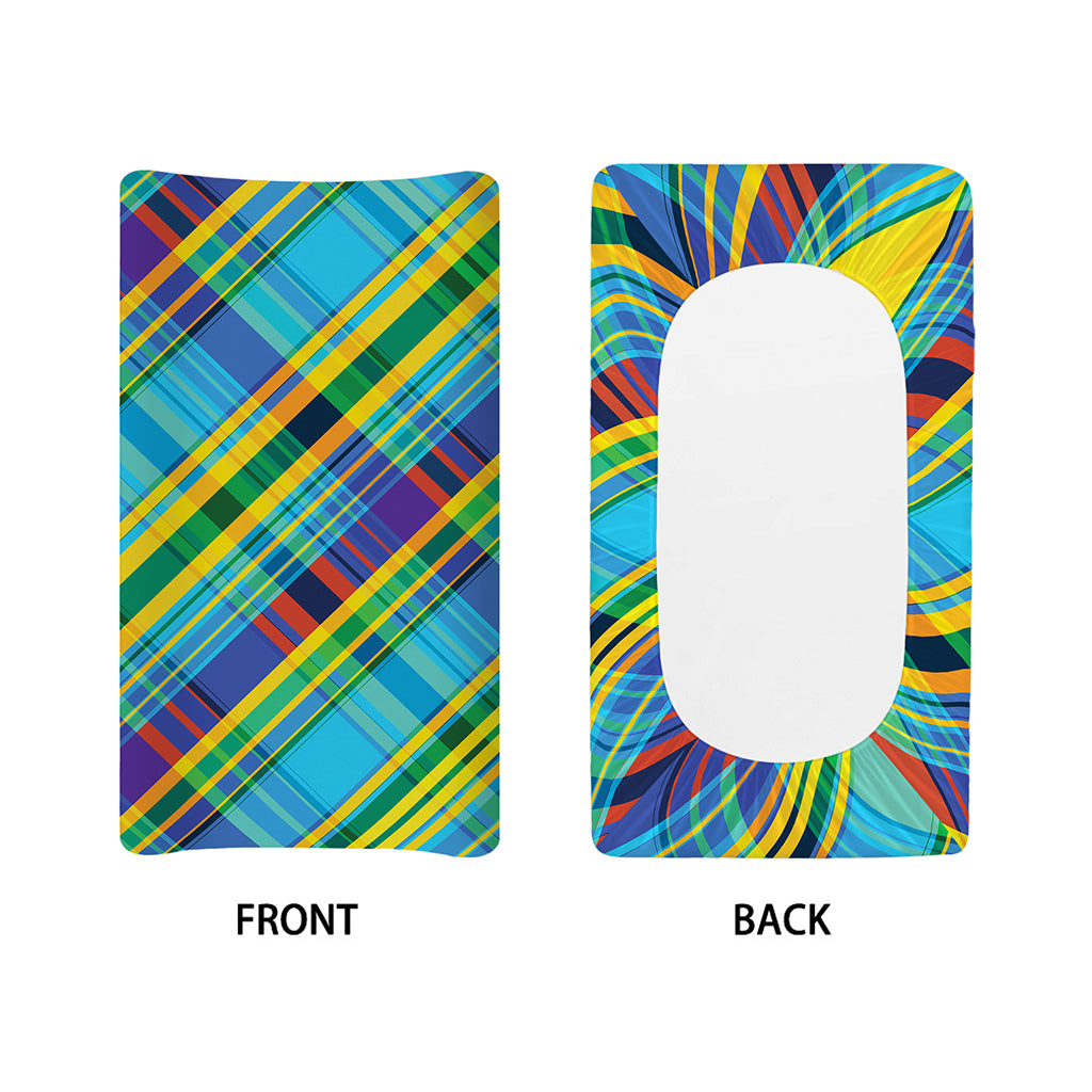 Colorful Tartan Pattern Print Changing Pad Cover