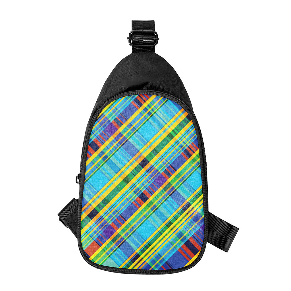 Colorful Tartan Pattern Print Chest Bag