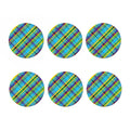 Colorful Tartan Pattern Print Coaster Set