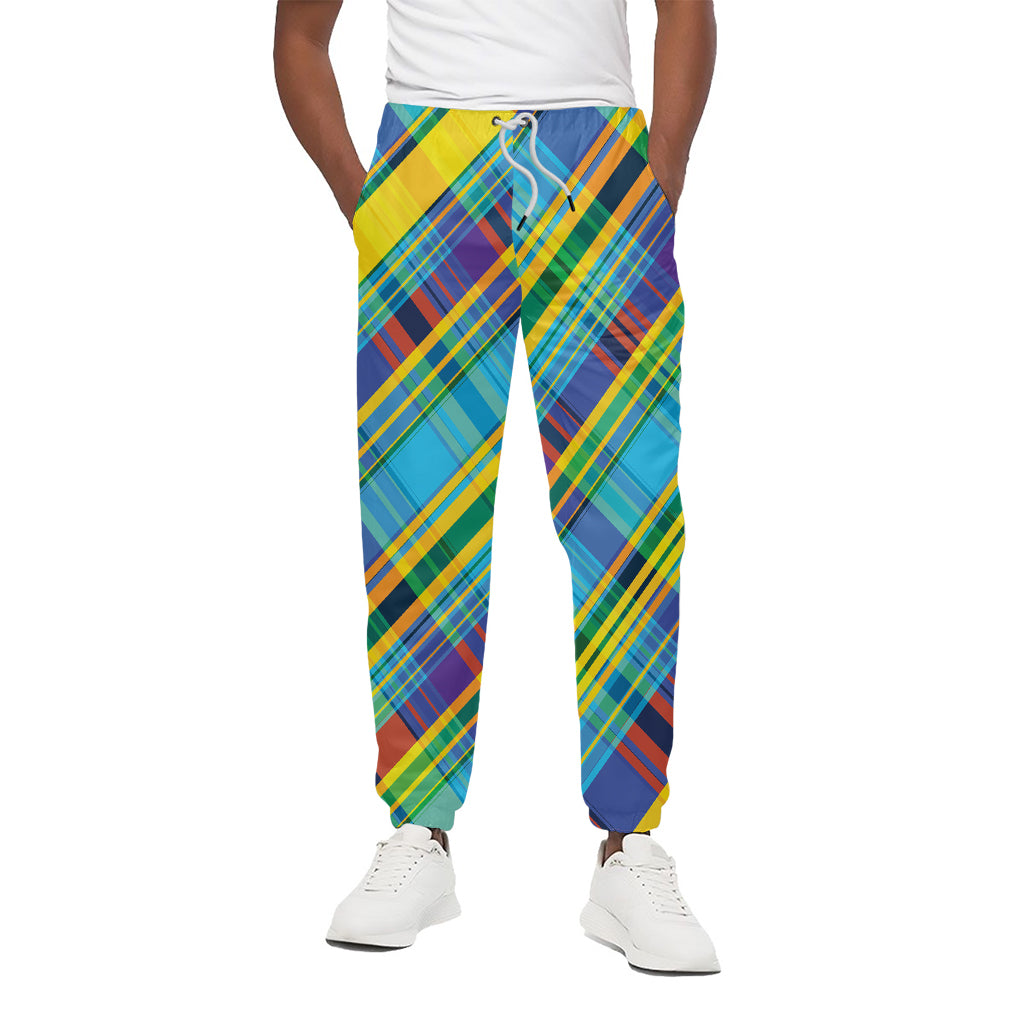 Colorful Tartan Pattern Print Cotton Pants
