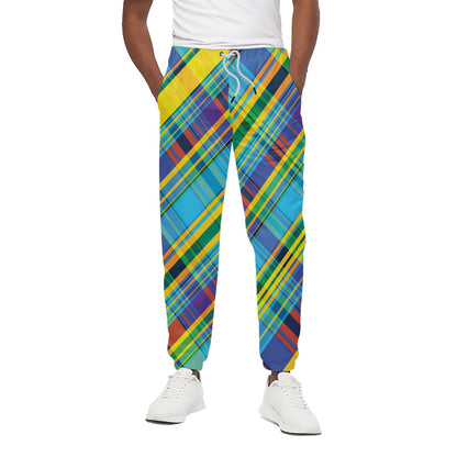 Colorful Tartan Pattern Print Cotton Pants