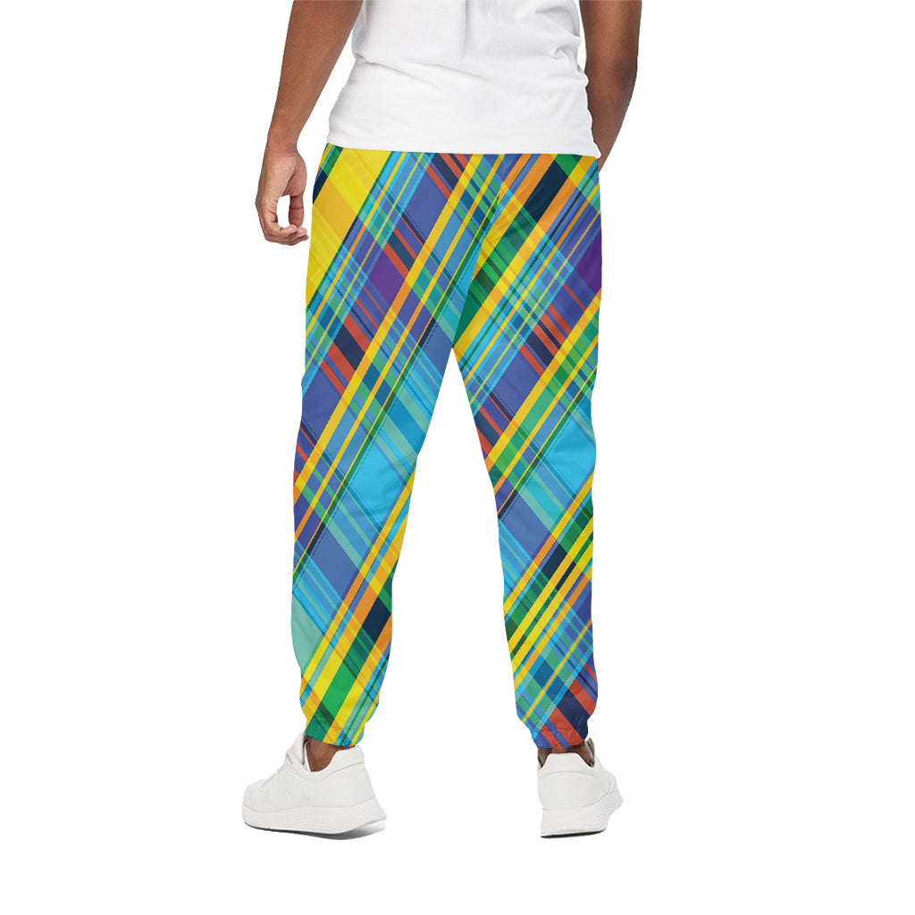 Colorful Tartan Pattern Print Cotton Pants