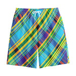 Colorful Tartan Pattern Print Cotton Shorts