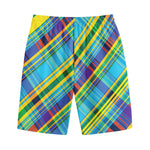 Colorful Tartan Pattern Print Cotton Shorts