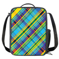Colorful Tartan Pattern Print Crossbody Lunch Bag