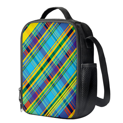 Colorful Tartan Pattern Print Crossbody Lunch Bag