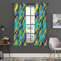 Colorful Tartan Pattern Print Grommet Curtain Panels