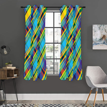 Colorful Tartan Pattern Print Curtain
