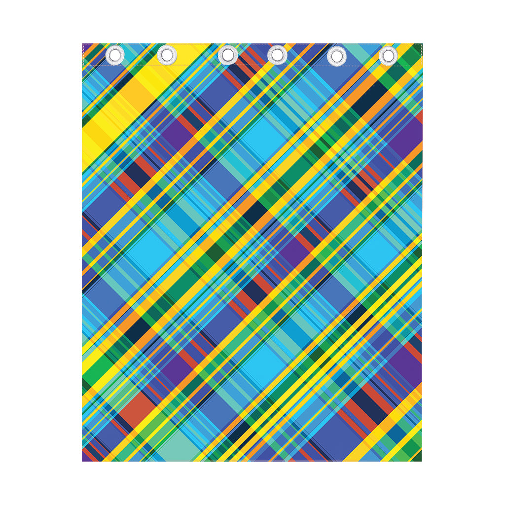 Colorful Tartan Pattern Print Curtain