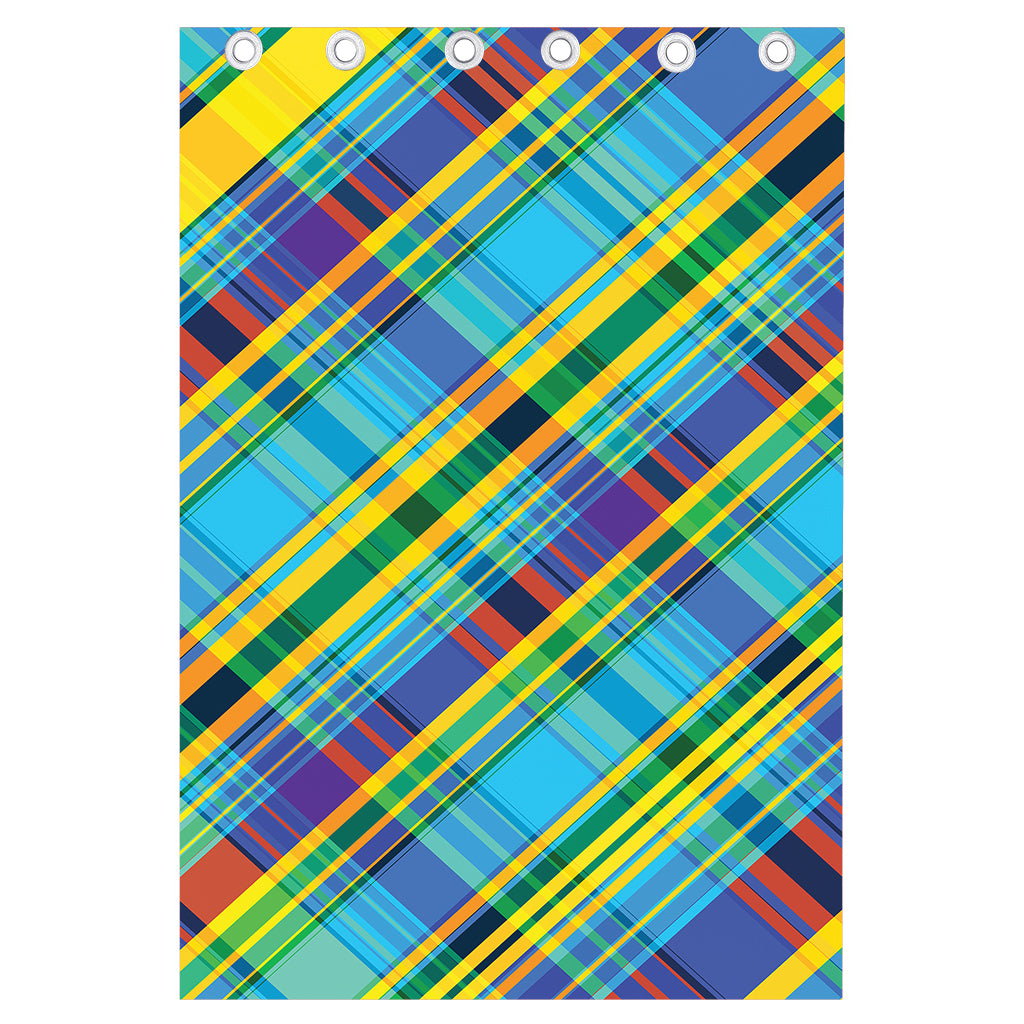 Colorful Tartan Pattern Print Curtain