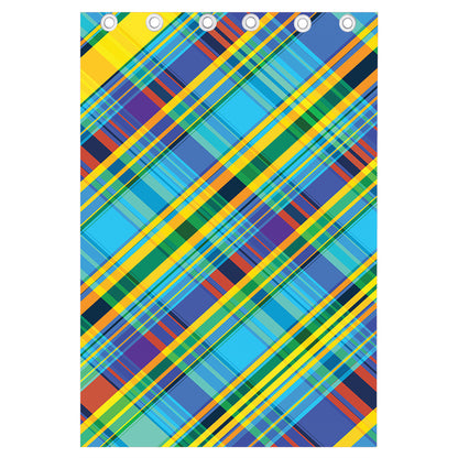 Colorful Tartan Pattern Print Curtain