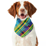 Colorful Tartan Pattern Print Dog Bandana