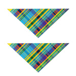 Colorful Tartan Pattern Print Dog Bandana