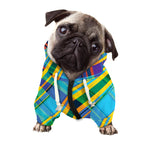 Colorful Tartan Pattern Print Dog Zip Up Hoodie
