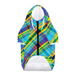 Colorful Tartan Pattern Print Dog Zip Up Hoodie