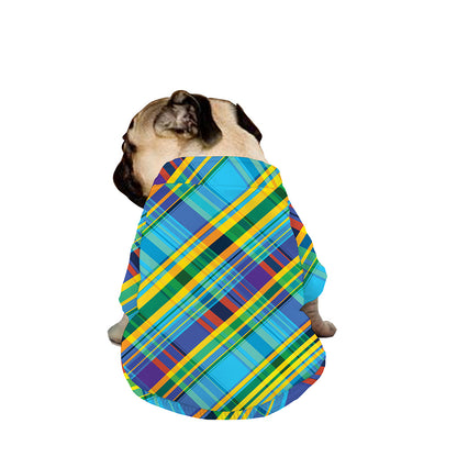 Colorful Tartan Pattern Print Dog Zip Up Jacket