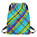 Colorful Tartan Pattern Print Drawstring Backpack