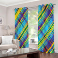 Colorful Tartan Pattern Print Extra Wide Grommet Curtains