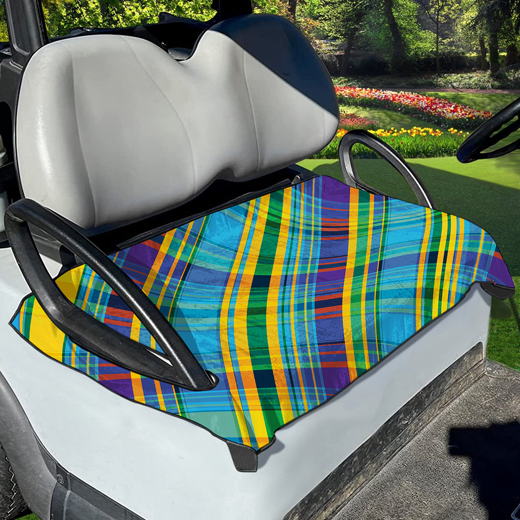Colorful Tartan Pattern Print Golf Cart Seat Cover