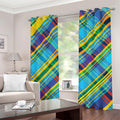 Colorful Tartan Pattern Print Grommet Curtains