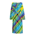 Colorful Tartan Pattern Print Hooded Bathrobe