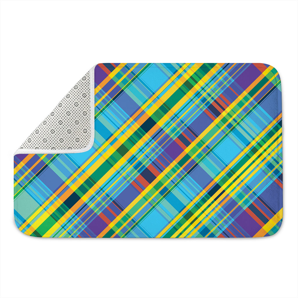 Colorful Tartan Pattern Print Indoor Door Mat