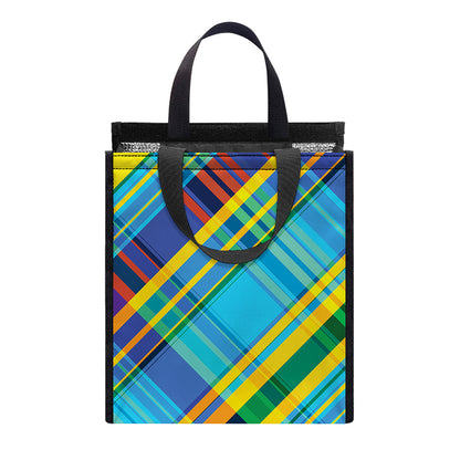 Colorful Tartan Pattern Print Insulated Lunch Tote