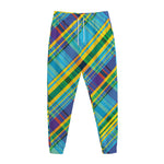 Colorful Tartan Pattern Print Jogger Pants