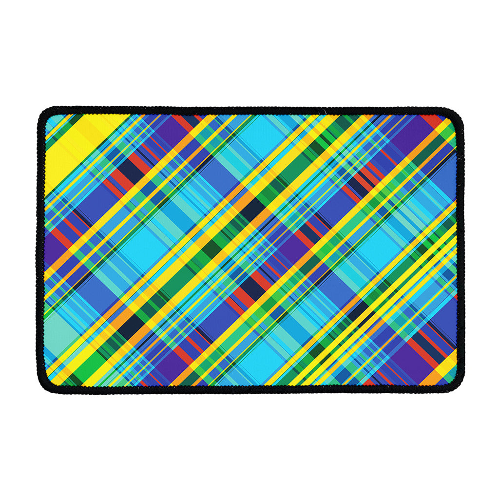 Colorful Tartan Pattern Print Kitchen Mat
