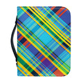 Colorful Tartan Pattern Print Leather Bible Cover